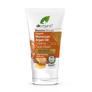 Review of Dr Organic Moroccan Argan Creamy Face Wash Travel Mini 50ml