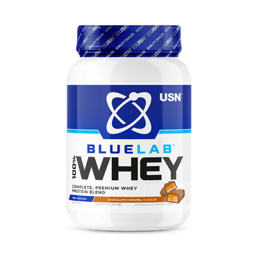 Review of USN Blue Lab Whey Premium Protein Powder Chocolate Caramel 908g