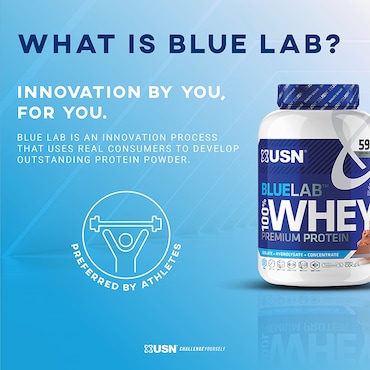 USN Blue Lab Whey Premium Protein Powder Chocolate Caramel 908g image 5