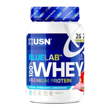 USN Blue Lab Whey Premium Protein Powder Strawberry 908g image 1