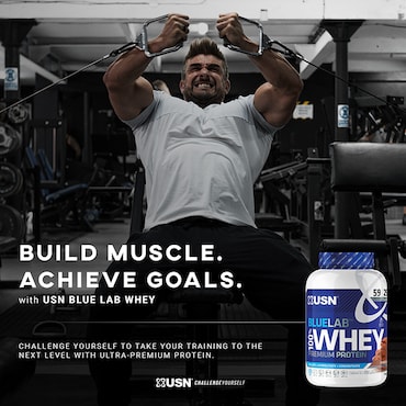 USN Blue Lab Whey Premium Protein Powder Strawberry 908g image 4