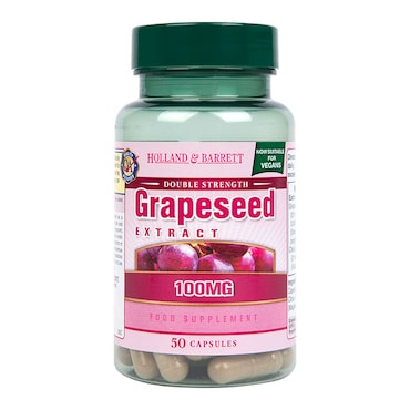 Holland & Barrett Double Strength Grapeseed Extract 100mg 50 Capsules image 1