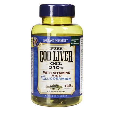Holland & Barrett Cod Liver Oil and Glucosamine Capsules 500mg