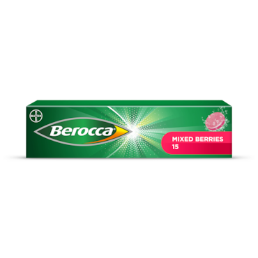 Berocca Energy Effervescent Tablets Mixed Berries 15 Tablets