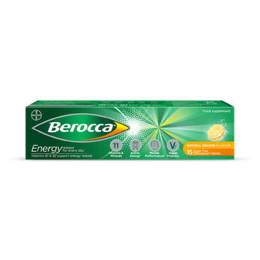 Berocca Energy Effervescent Tablets Orange 15 Tablets