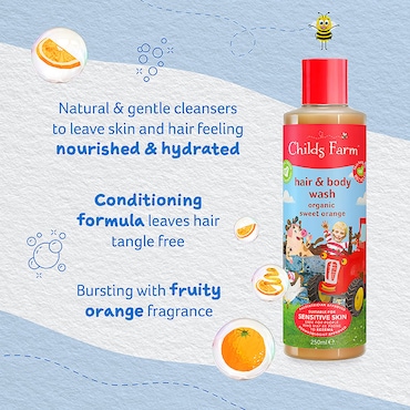 Childs Farm Bubble Hair & Body Wash - Organic Sweet Orange 250ml image 4