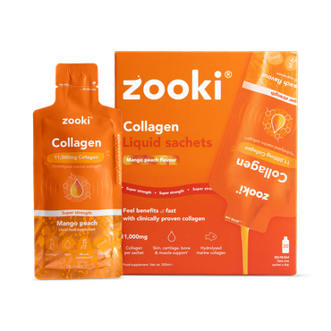 Review of Zooki Super Strength Marine Collagen 11,000mg Mango Peach Flavour 30 Sachets