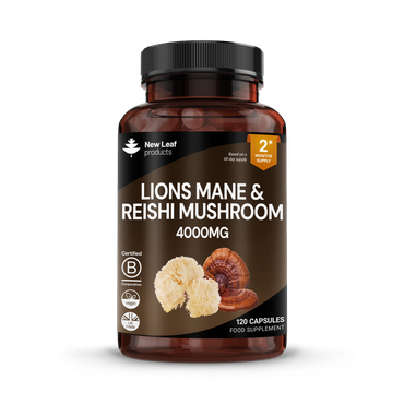 Review of New Leaf Products Lions Mane & Reishi 120 Capsules