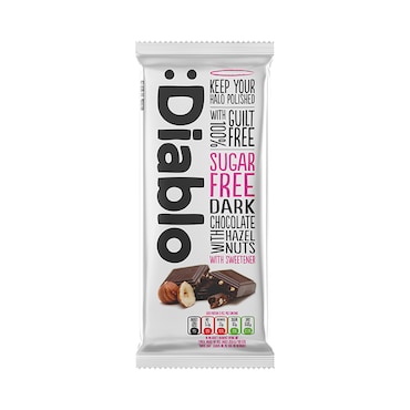 Diablo Sugar Free Dark Chocolate with Hazelnuts Bar 85g image 1