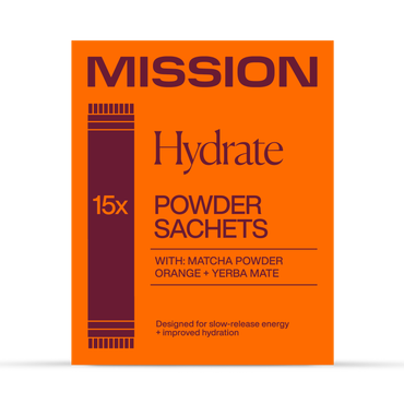 Review of Mission Hydrate Matcha Powder (Orange & Yerba Maté) 15 Sachets
