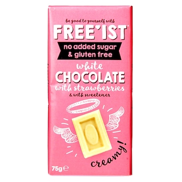 Free'ist No Added Sugar White Strawberry Chocolate 75g