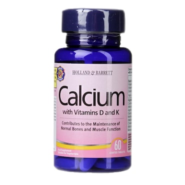 Holland & Barrett Calcium with Vitamins D and K 60 Tablets image 1