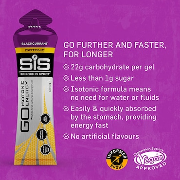 SiS GO Isotonic Energy Gel Blackcurrant  6 x 60ml image 3