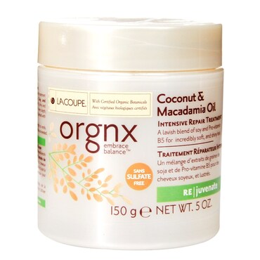 LaCoupe Orgnx Coconut & Macadamia Oil Intensive Repair Treatment 150g