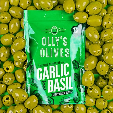 Olly's Basil & Garlic Olives 50g image 2