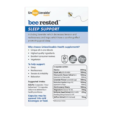 Unbeelievable Health Bee Rested 20 Capsules image 2