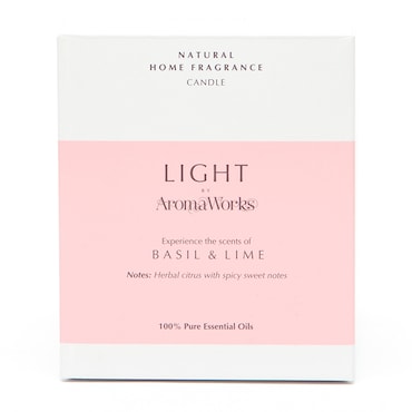 Aromaworks Basil & Lime Soy Wax Candle 220g image 1