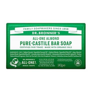 Dr Bronner All-One Almond Pure-Castile Bar Soap 140g image 1