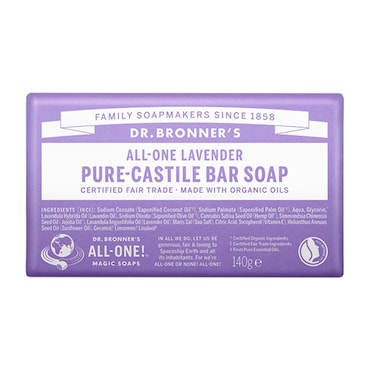 Dr Bronner All-One Lavender Pure-Castile Bar Soap 140g