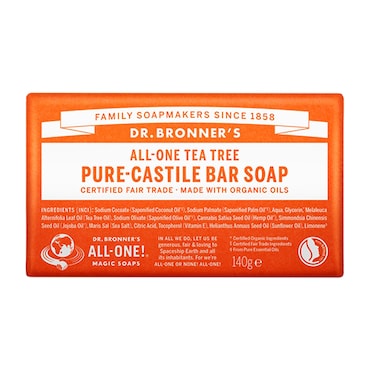 Dr Bronner All-One Tea Tree Pure-Castile Bar Soap 140g image 1