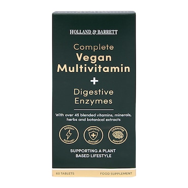 Holland & Barrett Complete Vegan Multivitamin + Digestive Enzymes Tablets image 1