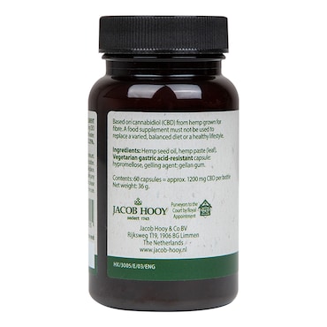 Jacob Hooy CBD 20mg 60 Capsules image 2