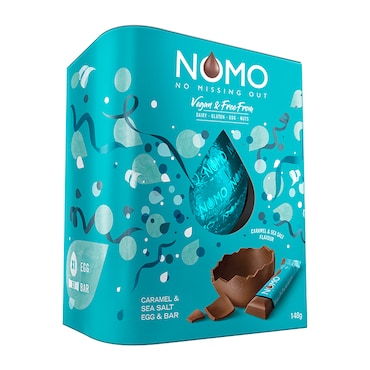 NOMO Vegan Salted Caramel Easter Egg & Bar 148g image 1