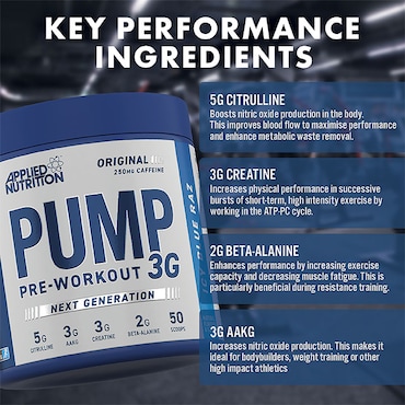 Applied Nutrition Pump Pre-Workout Icy Blue Raz 375g image 3
