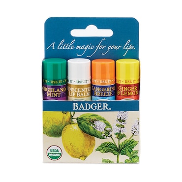 Badger Classic Lip Balm 4 pack - Blue 17g