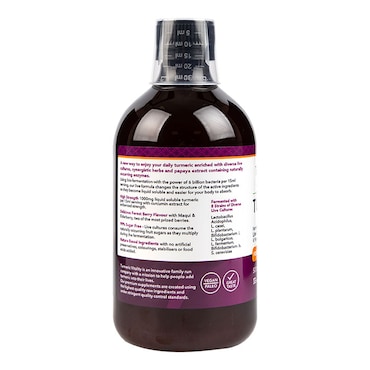 Turmeric Vitality Bio-Fermented Turmeric Liquid Forest Berry Flavour 500ml image 3