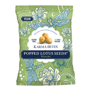 Review of Karma Bites Popped Lotus Seeds Wasabi 25g