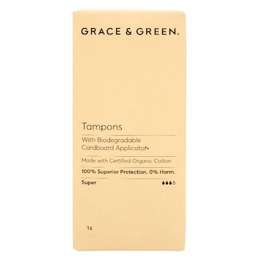 Grace & Green Applicator Tampons - Super 14 pack image 1