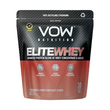 Vow Nutrition Elite Whey White Chocolate & Strawberry 900g image 1