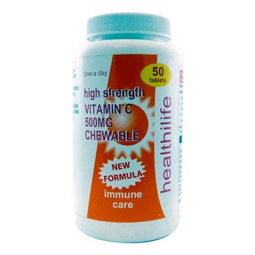 Healthilife Chewable Vitamin C 50 Tablets 500mg