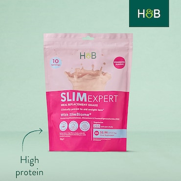 Holland & Barrett SlimExpert Meal Replacement Shake Strawberry Flavour 520g image 2
