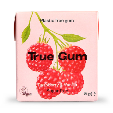 True Gum Raspberry & Vanilla Chewing Gum 21g