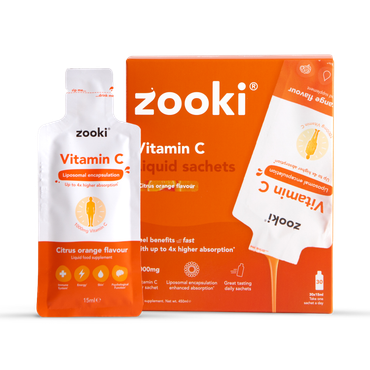Zooki Liposomal Vitamin C 1,000mg Citrus Orange Flavour 30x15ml Liquid Sachets