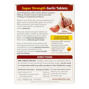 Vitabiotics Ultra Garlic 60 Tablets image 2