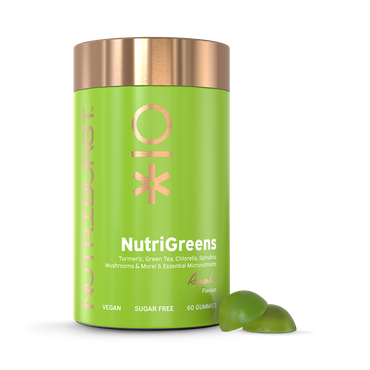 Review of Nutriburst Nutri Greens with Vitamin B, D & Turmeric 60 Gummies