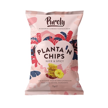 Purely Plantain Chips Nice & Spicy 75g image 1