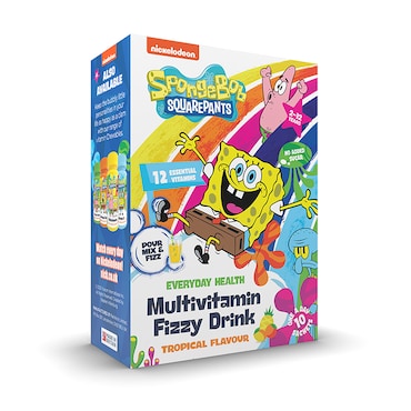 SpongeBob SquarePants Nickelodeon Multivitamin Fizzy Drink Tropical 10 Sachets image 3
