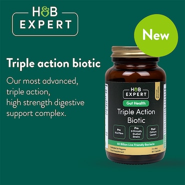 H&B Expert Triple Action Biotic Gut Formula 60 Capsules image 5