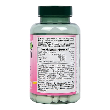 Holland & Barrett Calcium Magnesium Vitamin D & Zinc 120 Tablets image 4