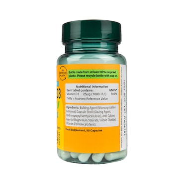 Holland & Barrett Vegan Vitamin D 1000 I.U 25ug 90 Capsules image 2