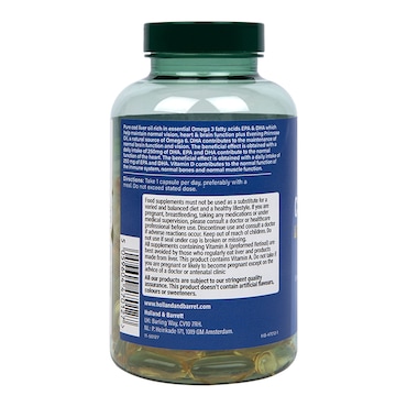 Holland & Barrett Pure Cod Liver Oil with Evening Primrose Oil 500mg 120 Capsules image 3