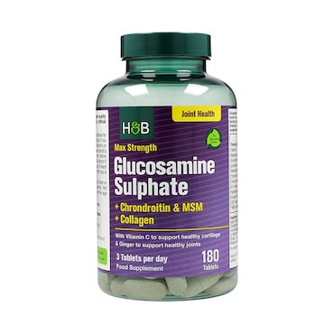 Holland & Barrett Max Strength Glucosamine & Chondroitin 180 Tablets image 1