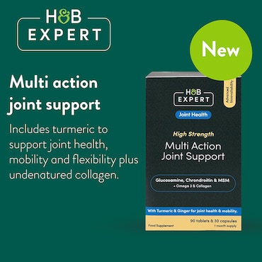 H&B Expert Multi Action Joint Support 1 Month Supply 30 Capsules + 90 Tablets image 4
