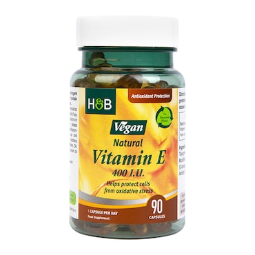 Holland & Barrett Vegan Natural Vitamin E 400IU 90 Capsules image 1