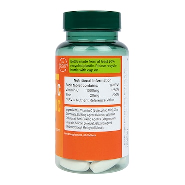 Holland & Barrett Vitamin C & Zinc 60 Tablets image 3