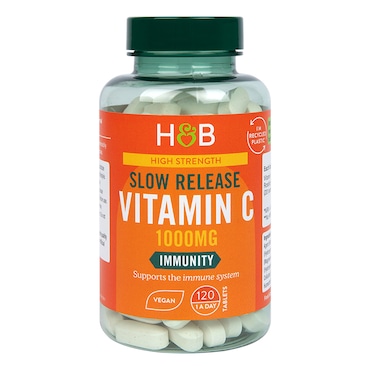 Holland & Barrett Timed Release Vitamin C with Rose Hips 120 Caplets 1000mg image 1